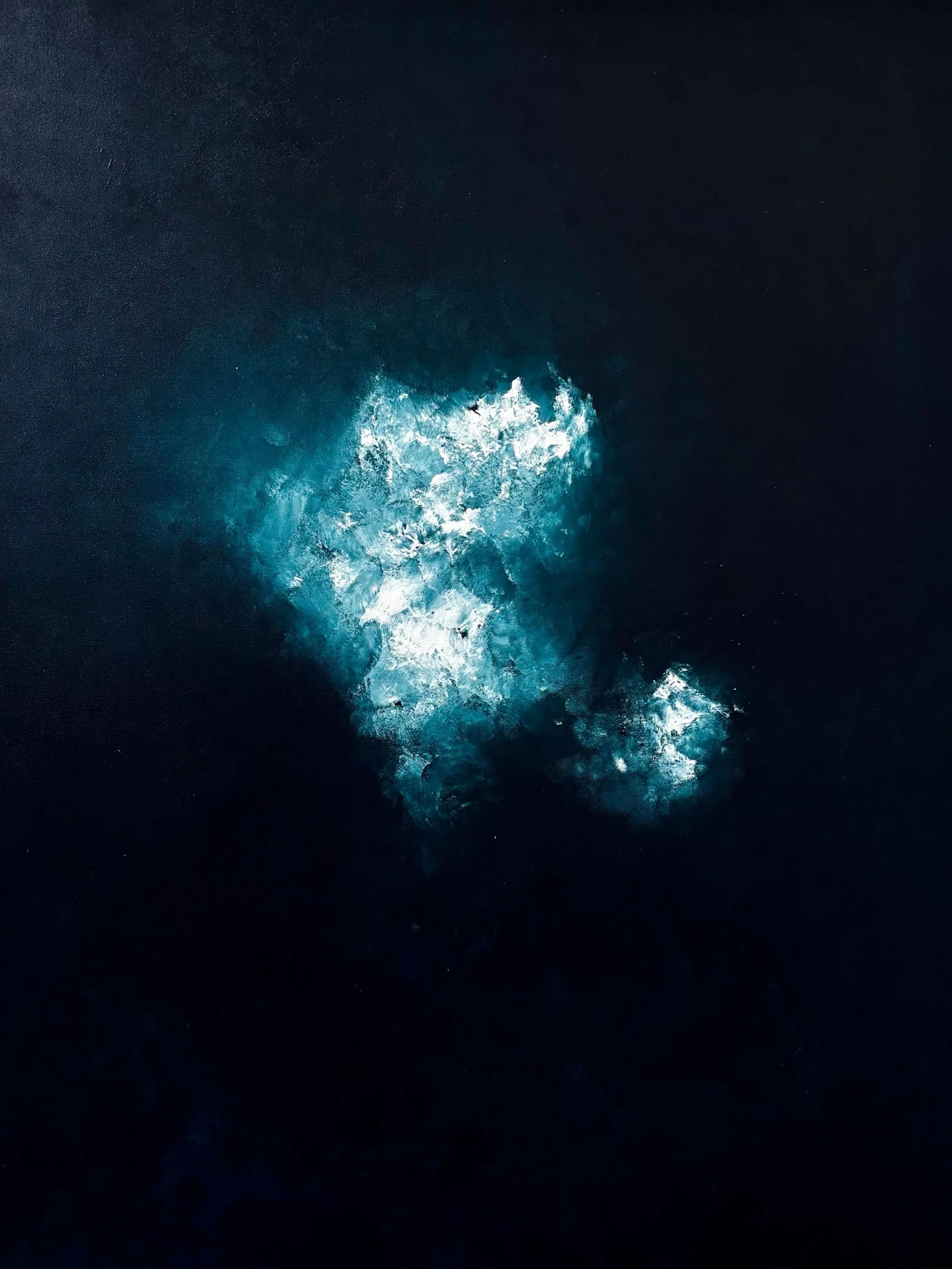 Ce qui reste après ton sel 18h36, Acrylique sur toile, 100 × 81 cm, Daphné Mistretta