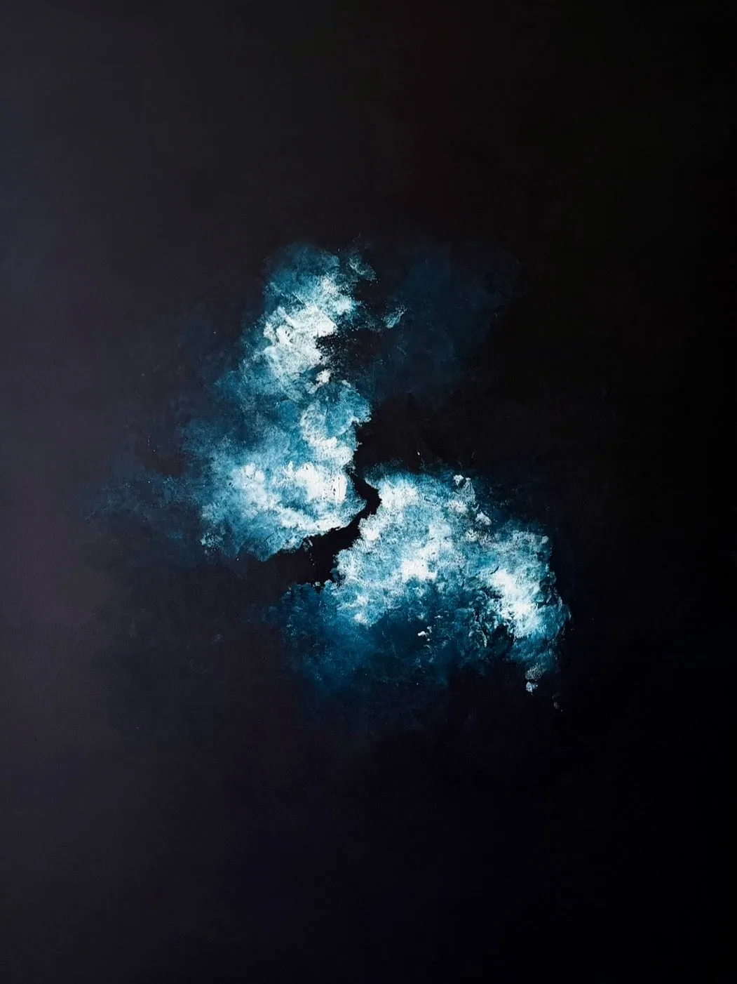 La Rencontre 20h00, Acrylique sur toile, 130 × 96 cm, Daphné Mistretta