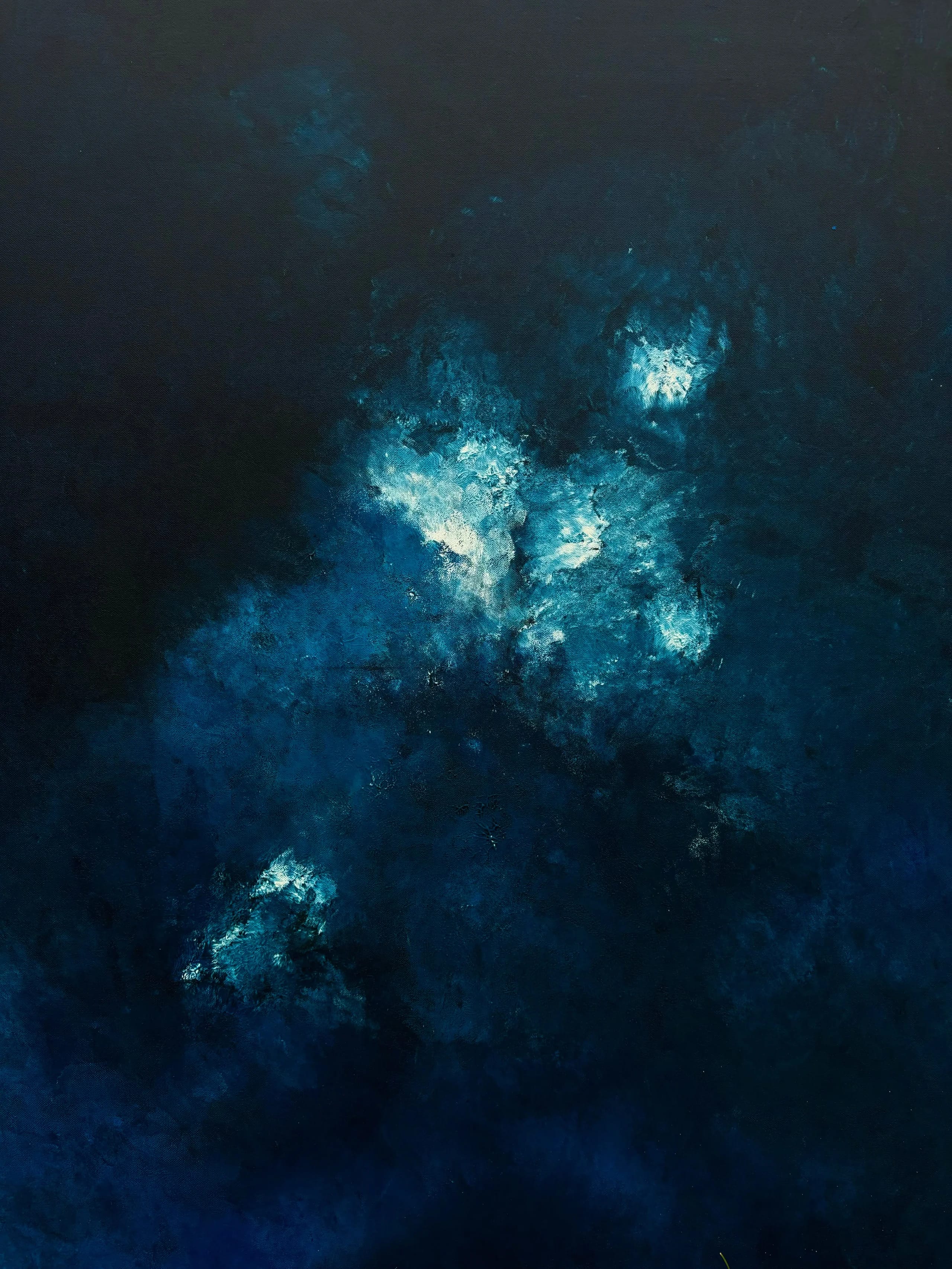 The Biggest Blue 18h13, Acrylique sur toile, 100 × 81 cm, Daphné Mistretta