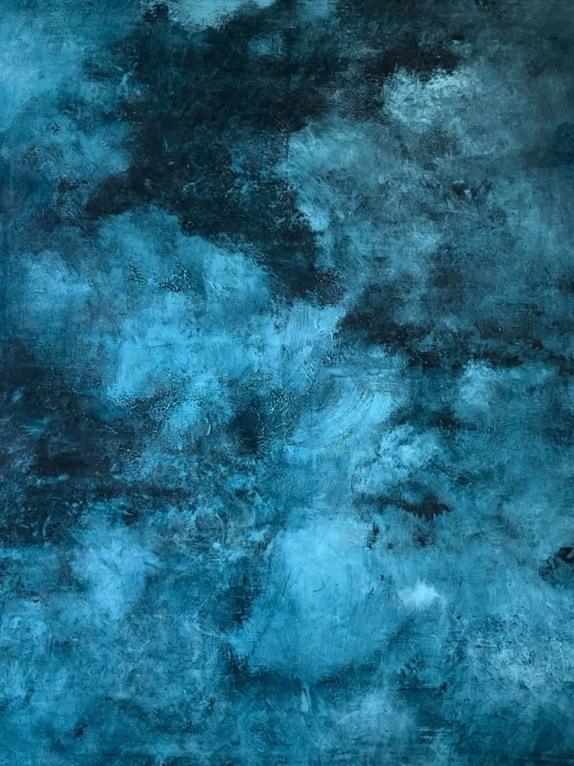 Ton eau trouble dissimulait ta véritable transparence. 16h45, Acrylique sur toile, 100 × 81 cm, Daphné Mistretta