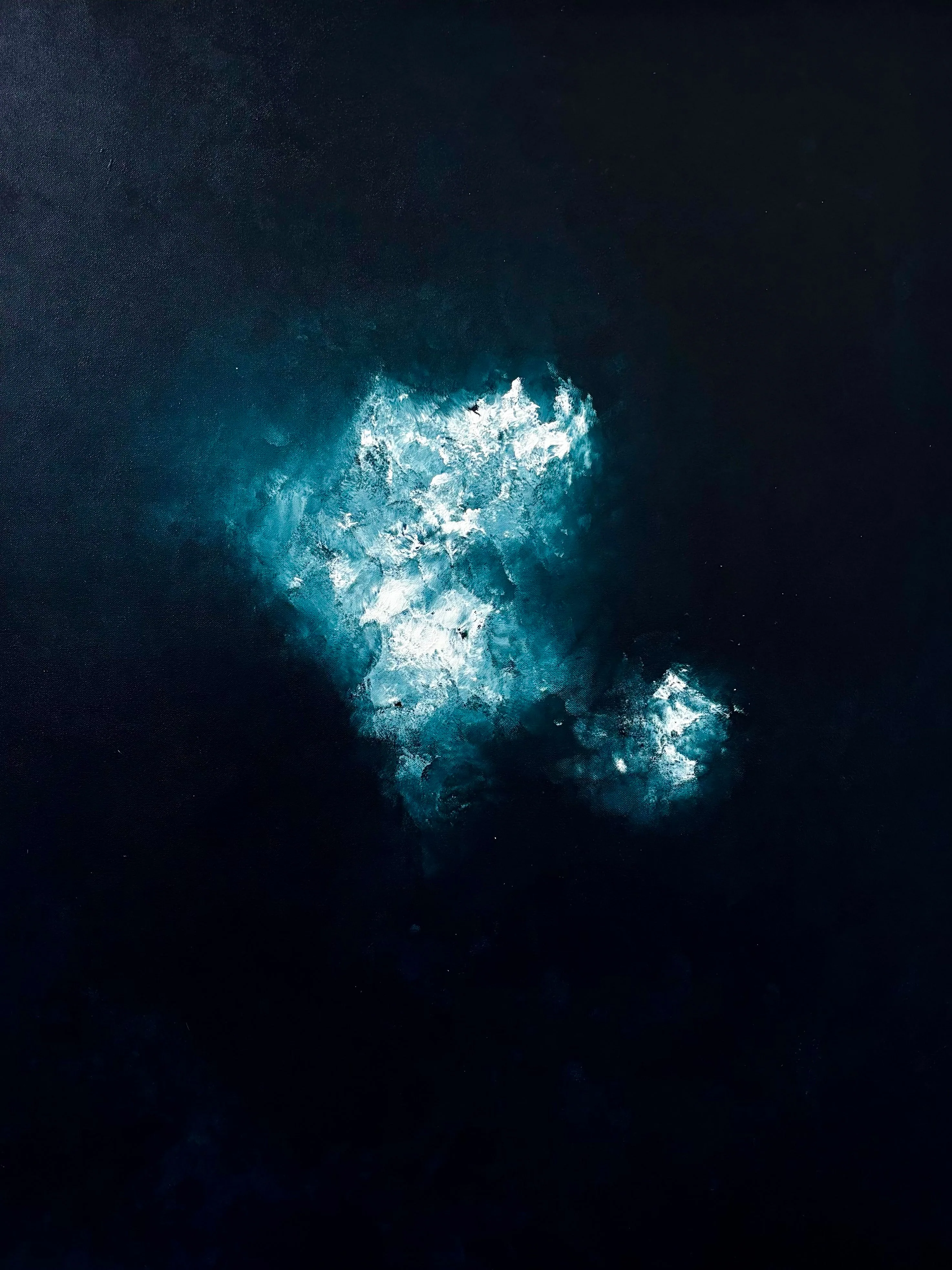 Ce qui reste après ton sel 18h36, Acrylique sur toile, 100 × 81 cm, Daphné Mistretta