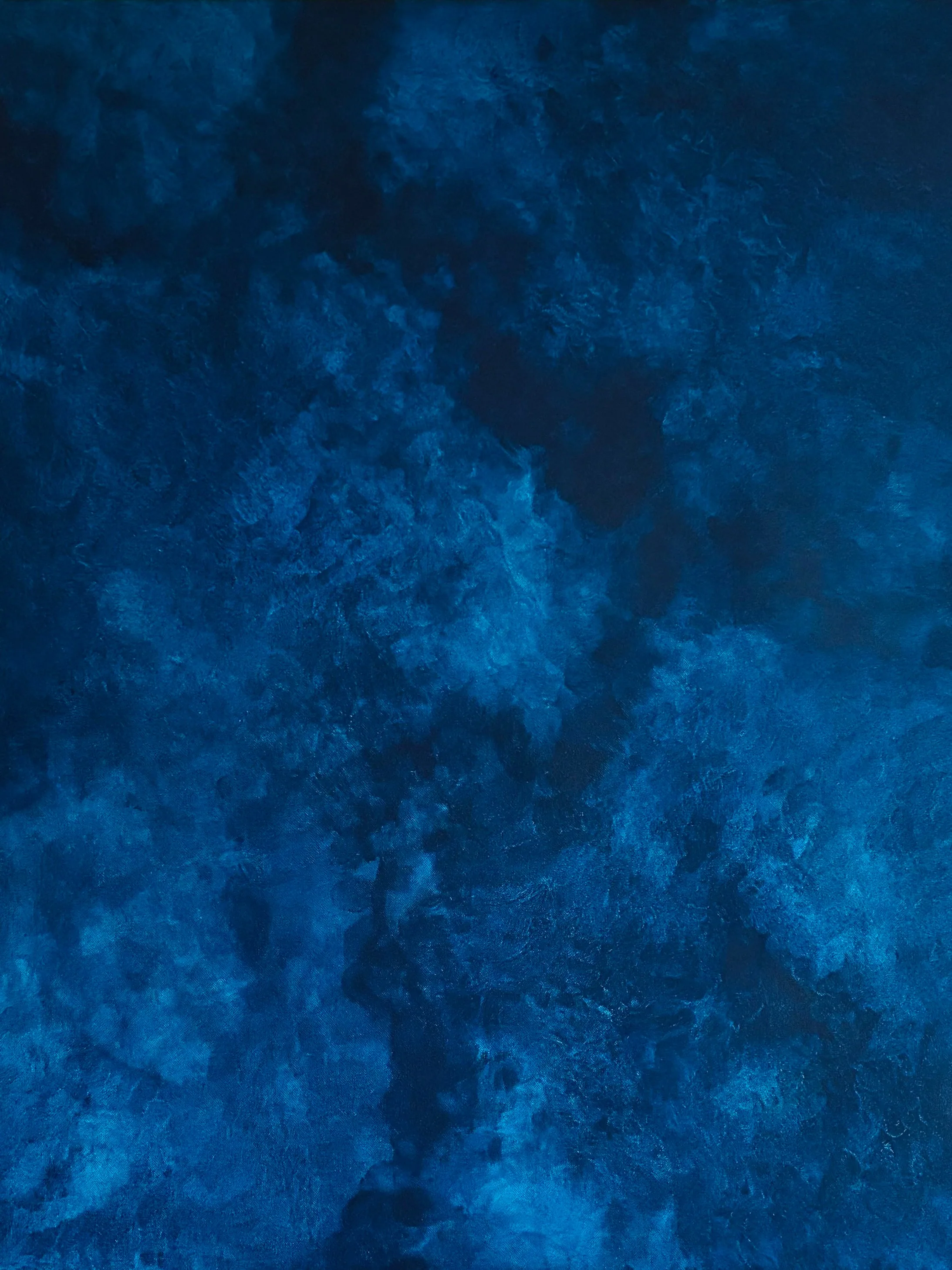 Méandres salins de ton Bleu 21h06, Acrylique sur toile, 100 × 81 cm, Daphné Mistretta